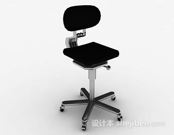 现代黑色金属吧台椅3d模型下载