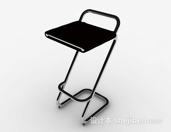 免费现代简约黑色吧台椅3d模型下载
