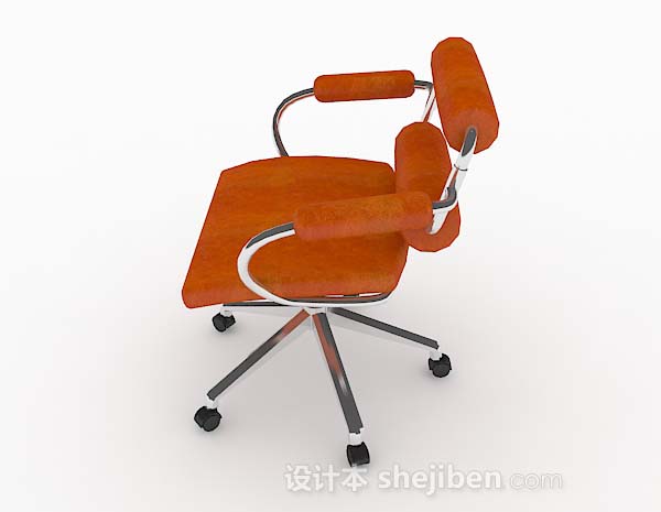 现代风格橙黄色轮滑式家居椅子3d模型下载