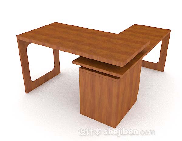 设计本个性简约木质书桌3d模型下载