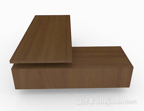 设计本现代简约棕色书桌3d模型下载