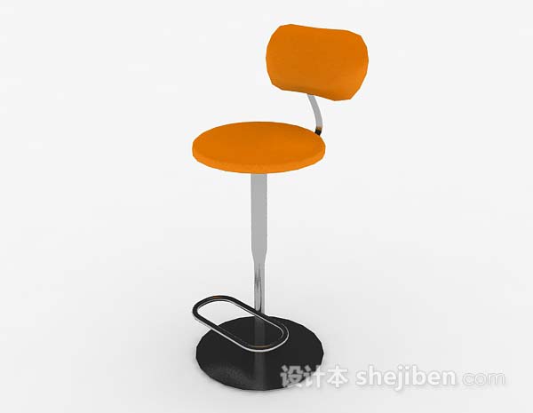 现代风格现代橙色吧台椅3d模型下载