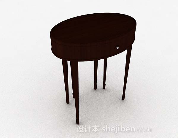 椭圆形木质桌子3d模型下载