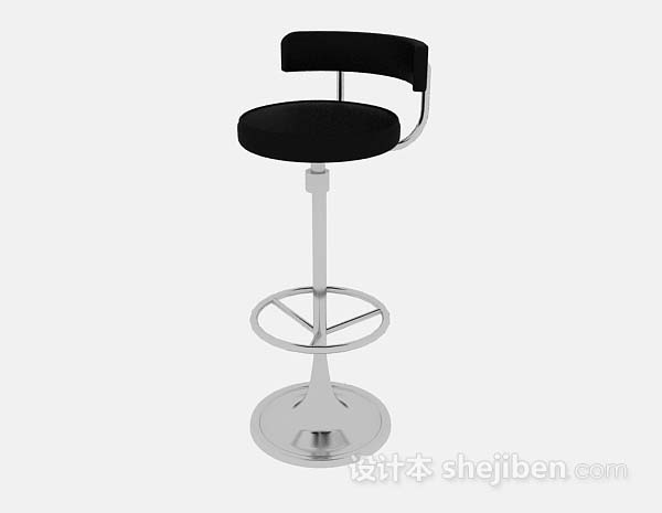 现代风格现代金属黑色休闲椅子3d模型下载