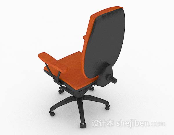 设计本橙色轮滑休闲椅子3d模型下载