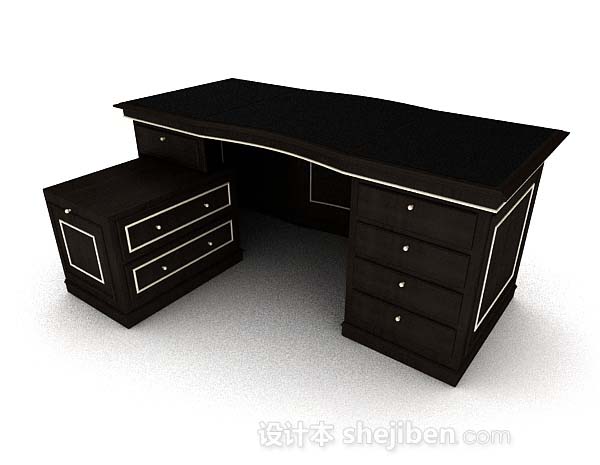 黑色个性书桌3d模型下载