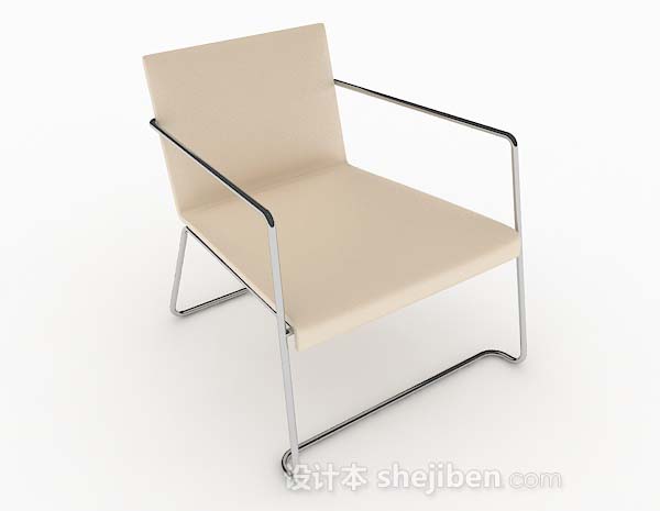 现代简约浅黄色休闲椅子3d模型下载