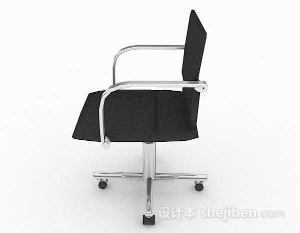 免费轮滑式黑色办公椅3d模型下载