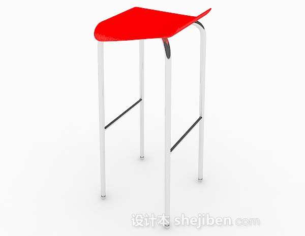设计本现代简约红色凳子3d模型下载