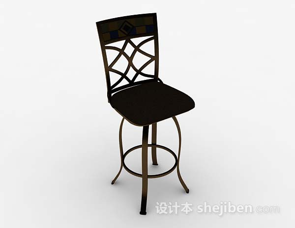 复古棕色家居椅子3d模型下载