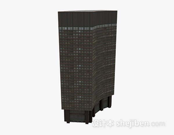 设计本户外黑色大楼3d模型下载