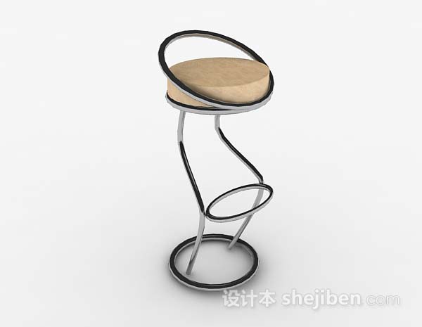 现代简约线条吧台凳3d模型下载