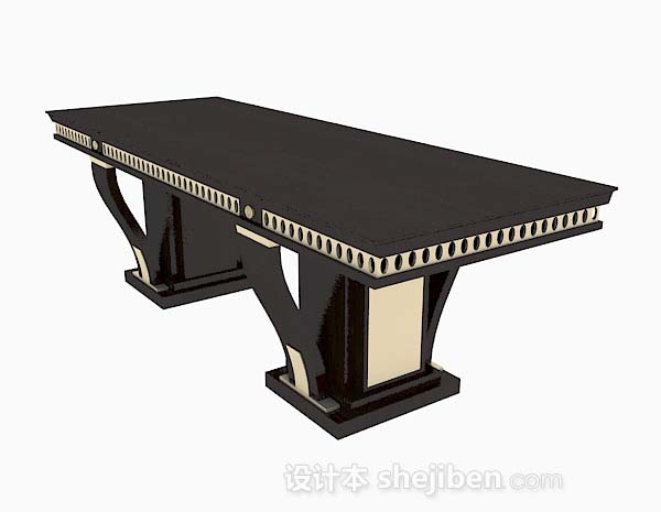 现代风格高档黑色书桌3d模型下载