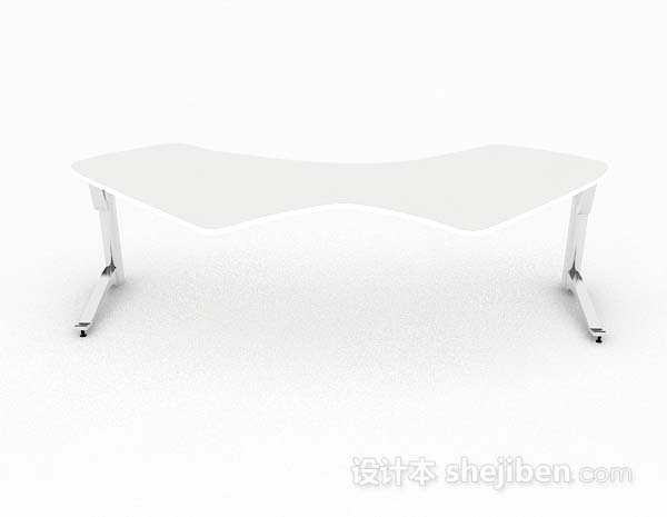 现代风格现代简约白色书桌3d模型下载