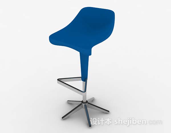 现代风格简约蓝色休闲椅子3d模型下载