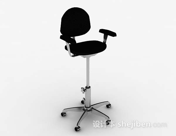 黑色休闲高脚椅3d模型下载