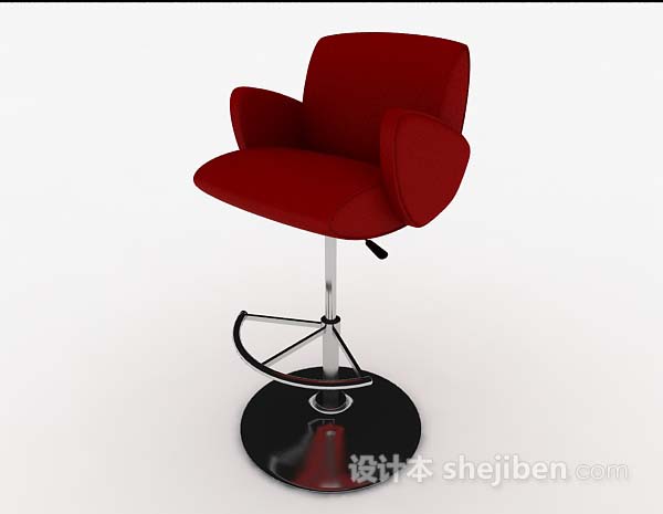 红色高脚休闲椅子3d模型下载