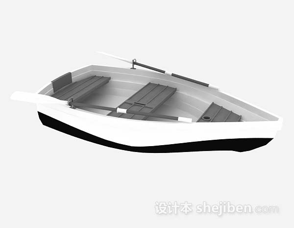 免费灰色划艇3d模型下载