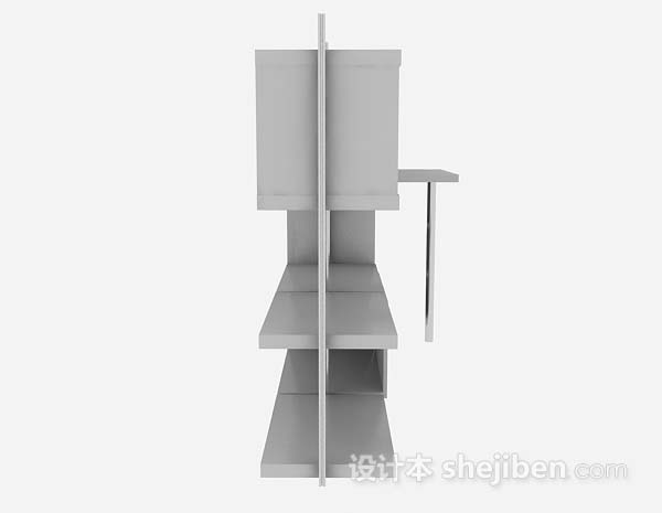 设计本灰色展示柜3d模型下载