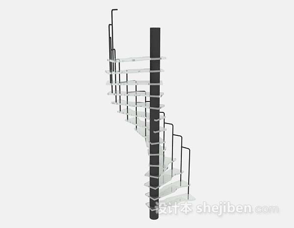 设计本灰色楼梯3d模型下载