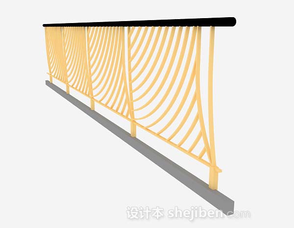设计本黄色栏杆3d模型下载