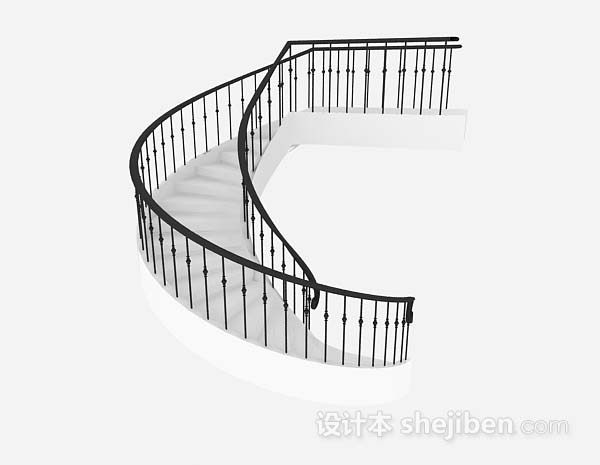 黑色旋转楼梯3d模型下载