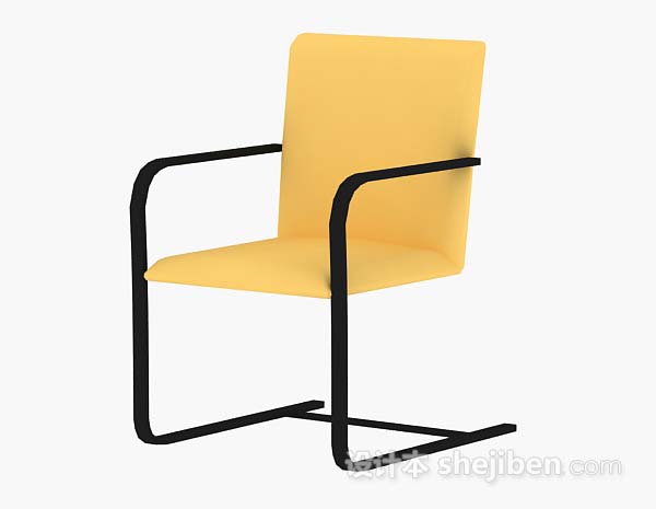 现代风格黄色休闲椅子3d模型下载