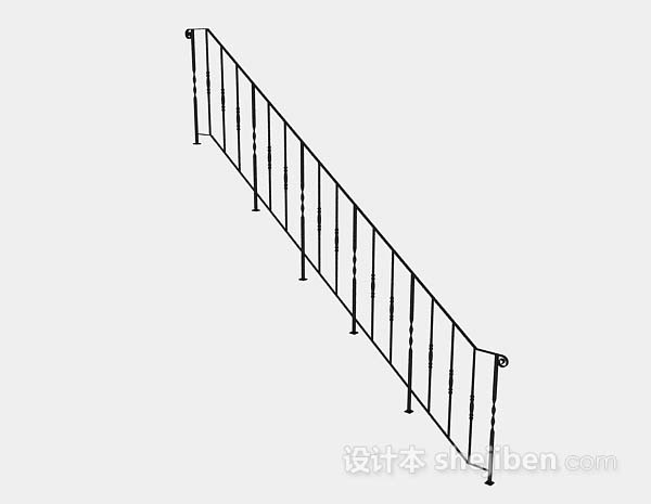 黑色楼梯栏杆3d模型下载