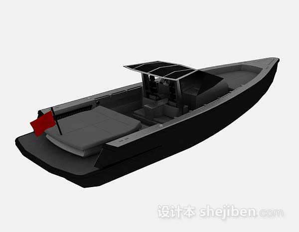 设计本黑色快艇3d模型下载