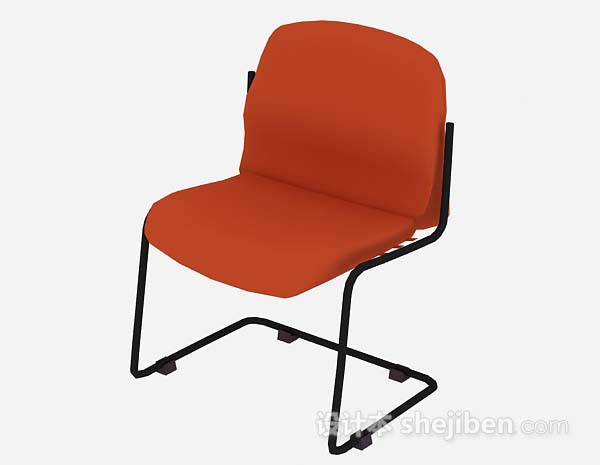 现代风格橙色休闲椅3d模型下载