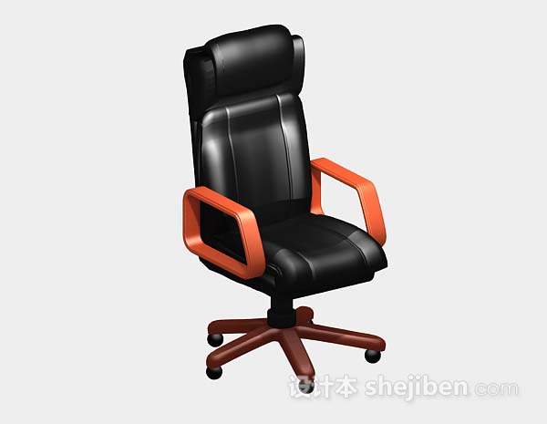 高档黑色办公椅3d模型下载