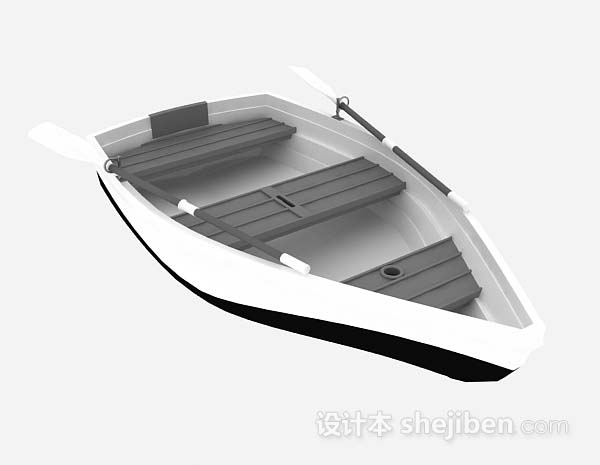 现代风格灰色划艇3d模型下载