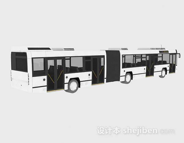 免费白色公交车3d模型下载