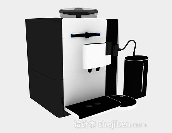 现代风格黑白咖啡机3d模型下载