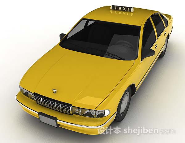 黄色出租车3d模型下载