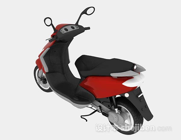 现代风格红色摩托车3d模型下载