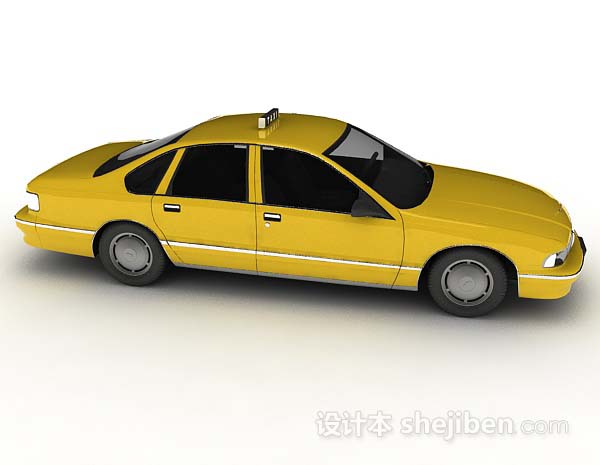 免费黄色出租车3d模型下载