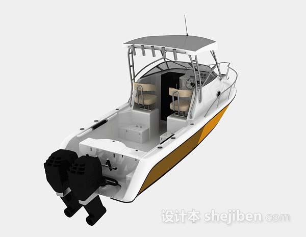 设计本海上小游艇3d模型下载