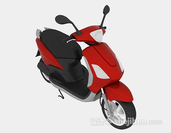 设计本红色摩托车3d模型下载
