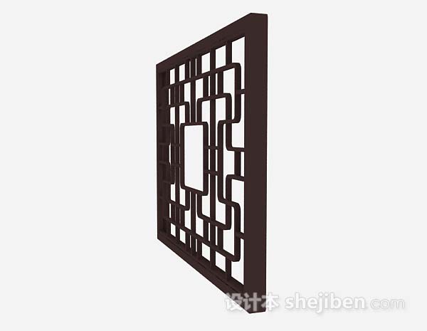 设计本棕色木质窗户3d模型下载
