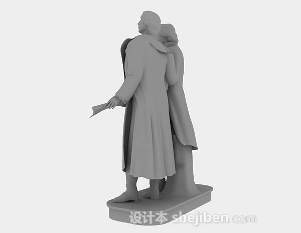 设计本灰色人物雕塑品3d模型下载