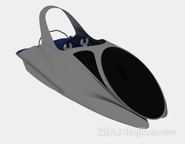 现代风格灰色海上快艇3d模型下载