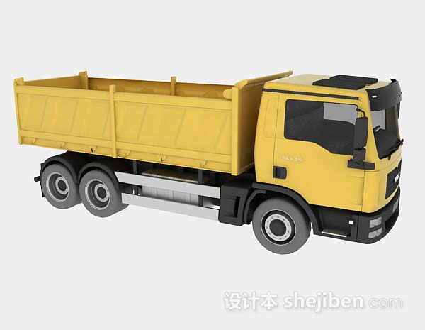 免费黄色货车3d模型下载