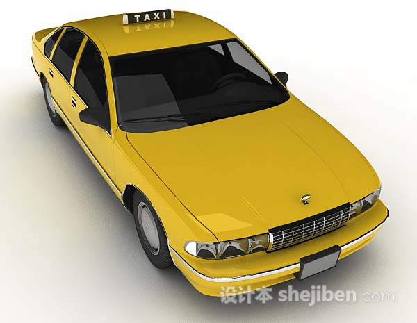 现代风格黄色出租车3d模型下载