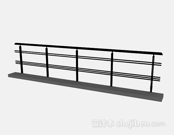 现代风格黑色栏杆3d模型下载