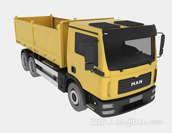 现代风格黄色货车3d模型下载