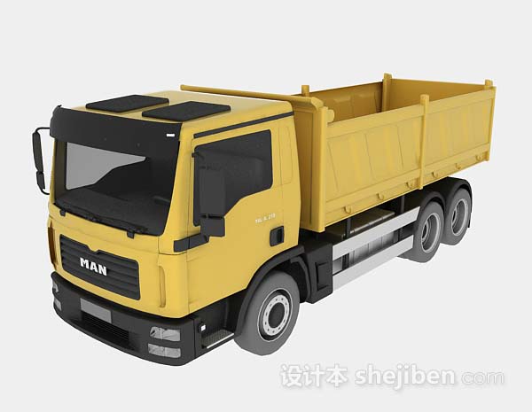 黄色货车3d模型下载