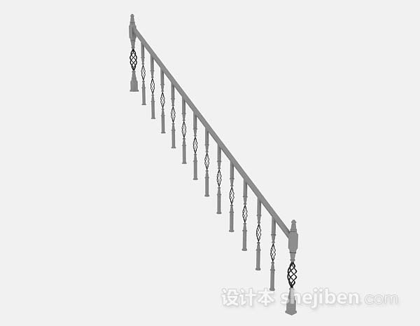 灰色楼梯栏杆3d模型下载
