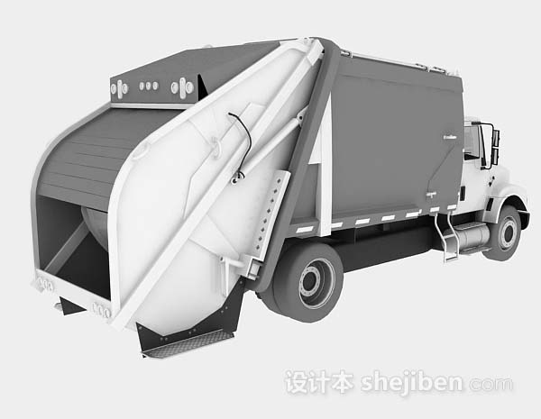 免费灰色货车3d模型下载