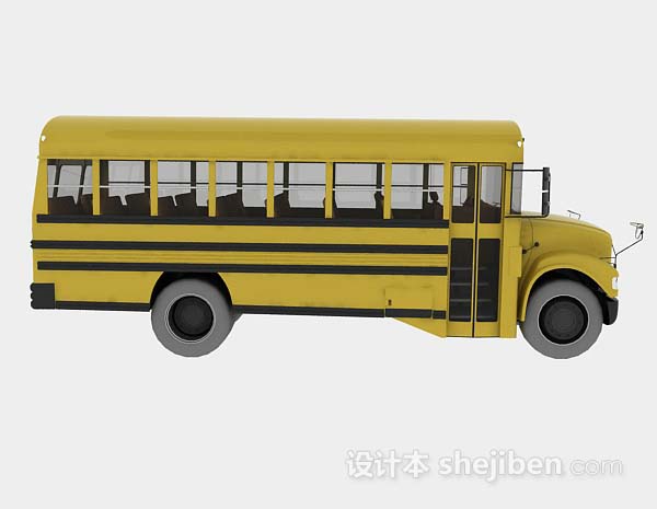 设计本美式学校巴士3d模型下载